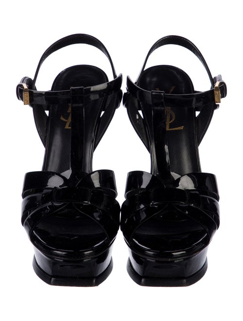 Saint Laurent Patent Leather T-Strap Sandals