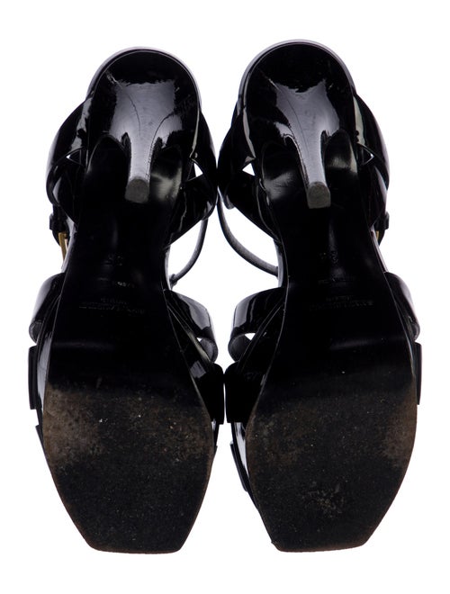 Saint Laurent Patent Leather T-Strap Sandals