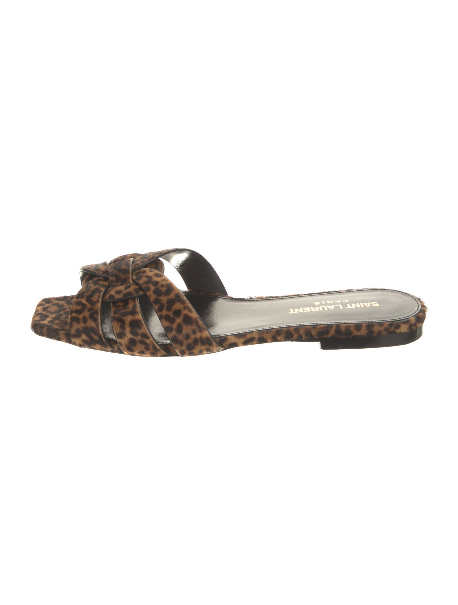 Saint Laurent Ponyhair Animal Print Slides