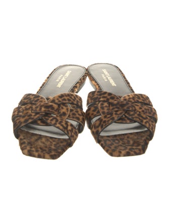Saint Laurent Ponyhair Animal Print Slides