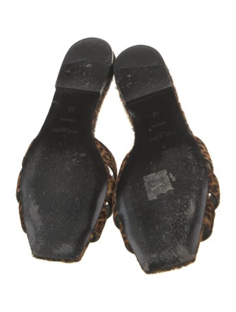 Saint Laurent Ponyhair Animal Print Slides