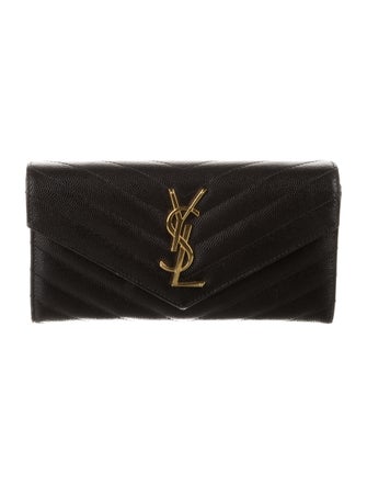 Saint Laurent 2019 Signature Logo Continental Wallet