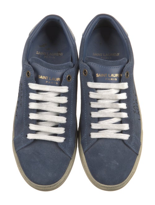 Saint Laurent Suede Graphic Print Sneakers