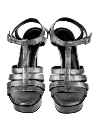 Saint Laurent Leather T-Strap Sandals