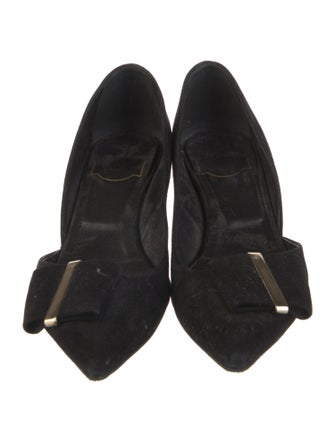 Roger Vivier Suede Bow Accents Pumps