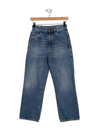 Saint Laurent High-Rise Straight Leg Jeans