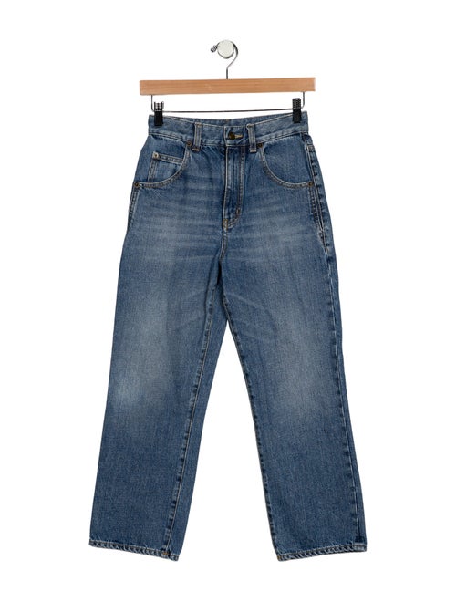 Saint Laurent High-Rise Straight Leg Jeans