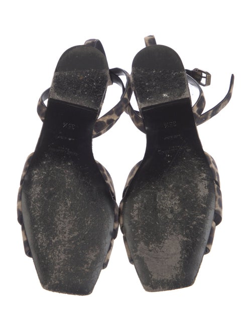 Saint Laurent Suede Animal Print Gladiator Sandals