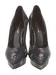 Saint Laurent Leather Floral Print Pumps