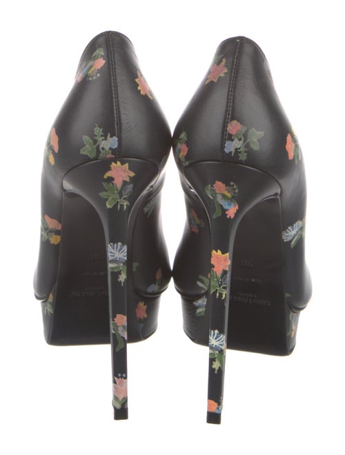 Saint Laurent Leather Floral Print Pumps