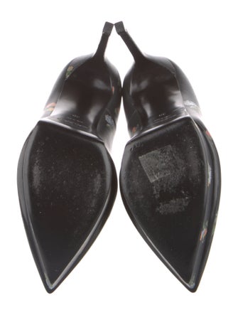 Saint Laurent Leather Floral Print Pumps