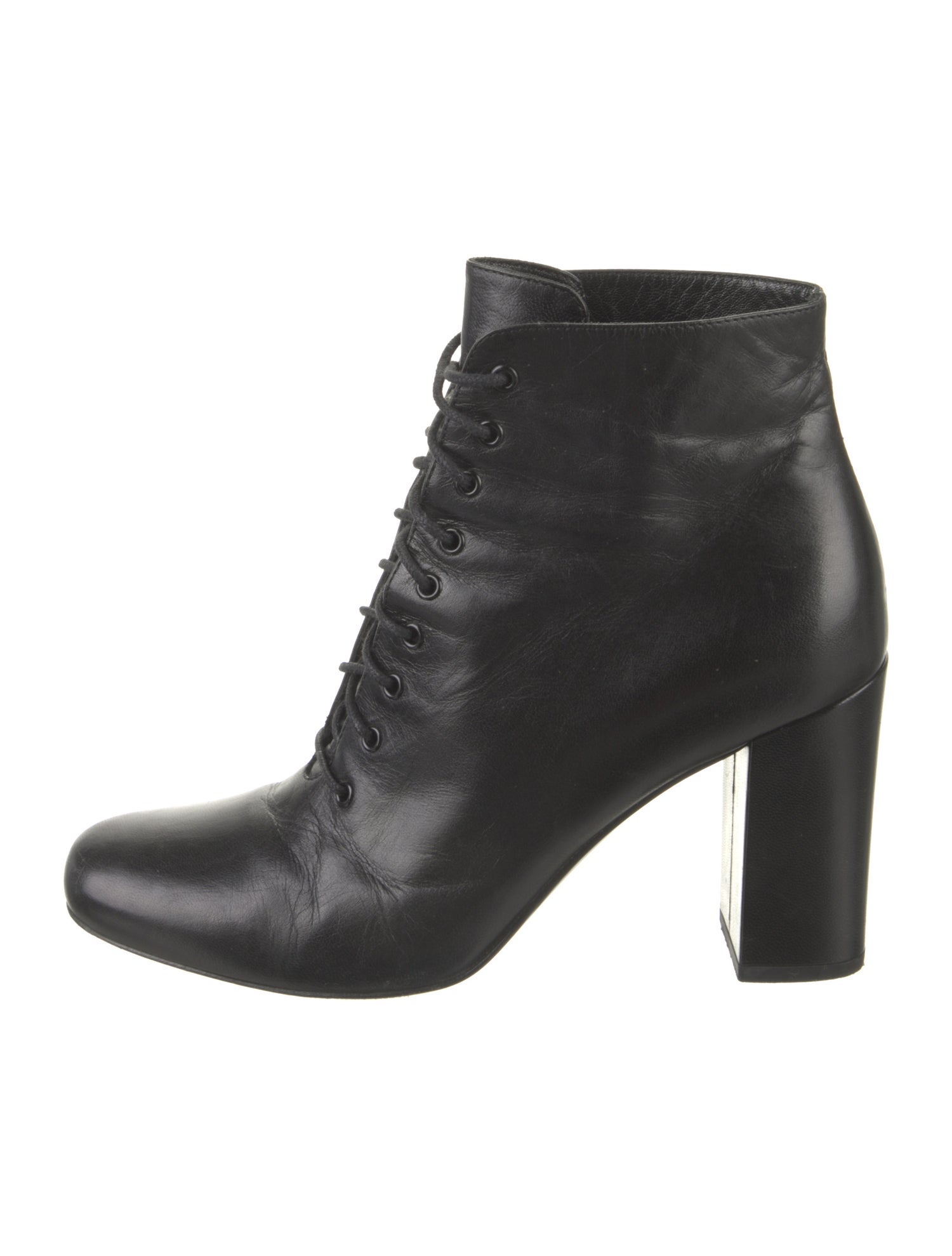 Saint Laurent Leather Lace-Up Boots