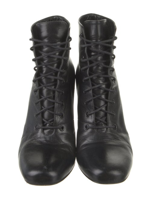 Saint Laurent Leather Lace-Up Boots