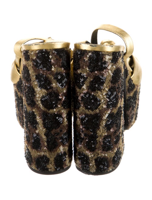 Saint Laurent Leather Sequin Embellishments Sandals