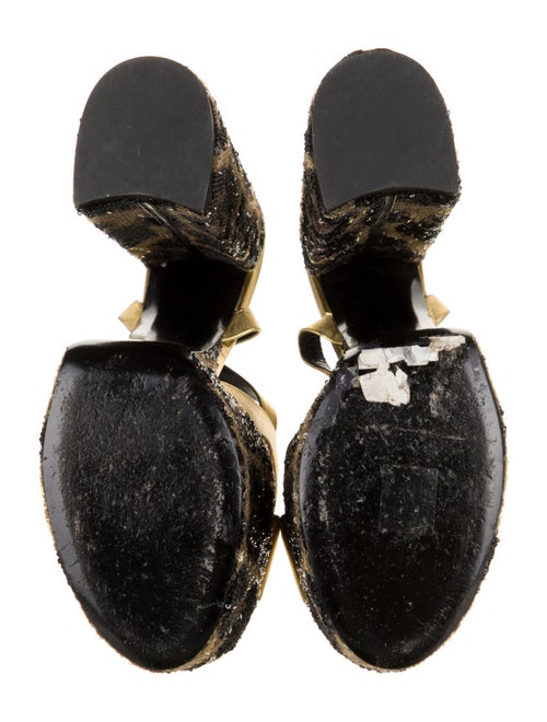 Saint Laurent Leather Sequin Embellishments Sandals
