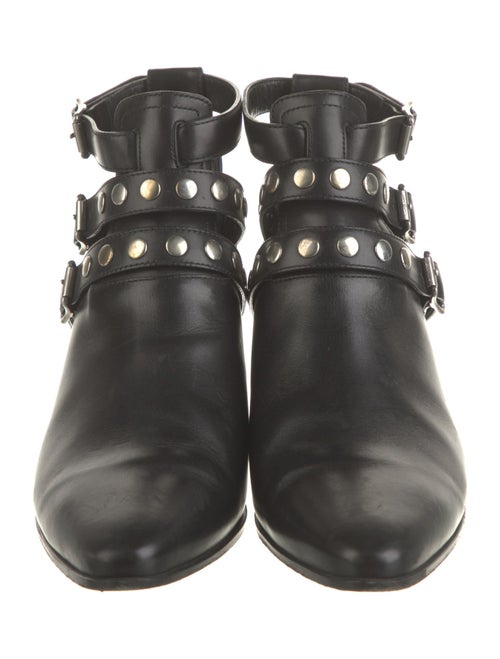 Saint Laurent Leather Studded Accents Western Boots
