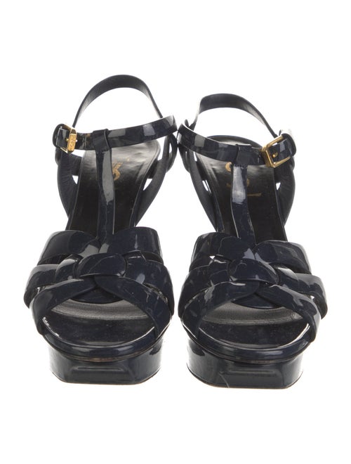 Saint Laurent Patent Leather T-Strap Sandals