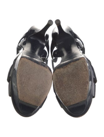 Saint Laurent Patent Leather T-Strap Sandals
