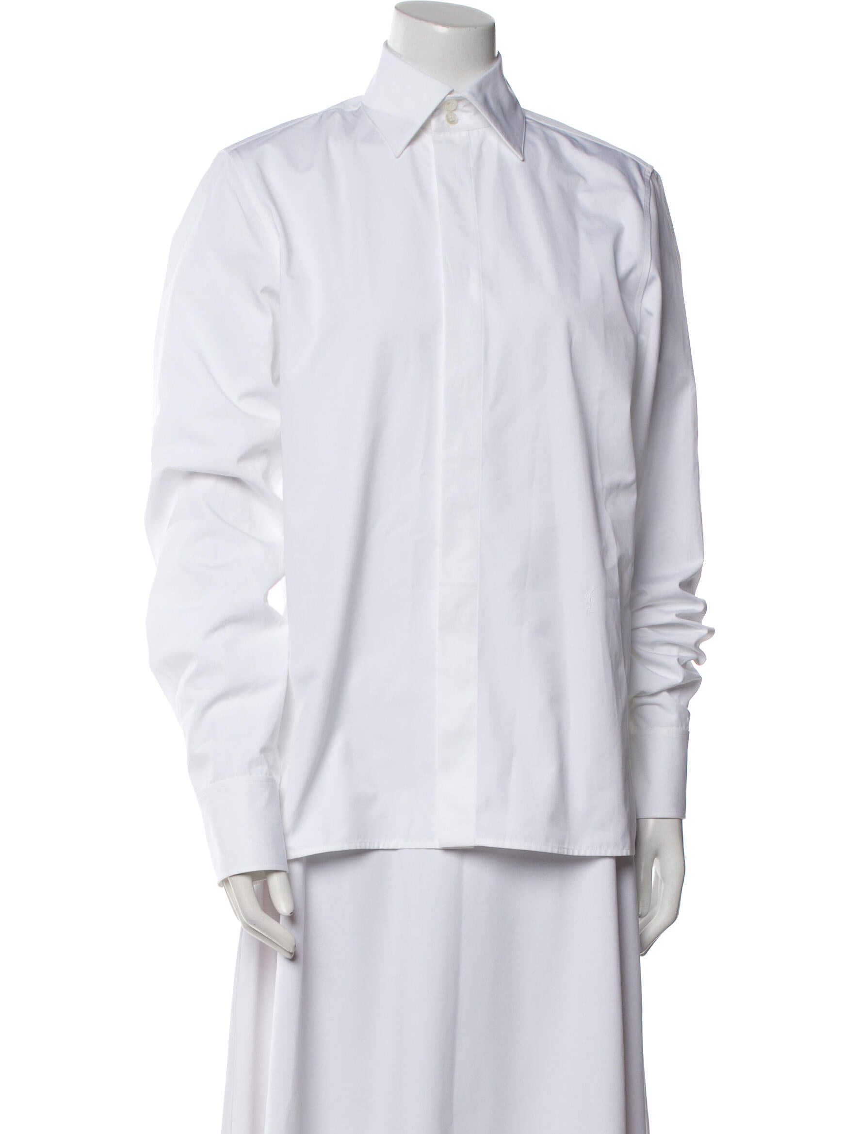 Saint Laurent Long Sleeve Button-Up Top