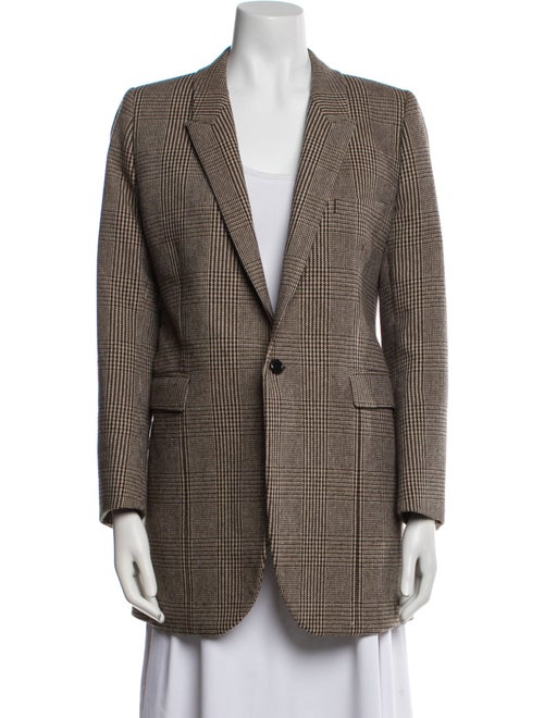 Saint Laurent Wool Houndstooth Print Blazer