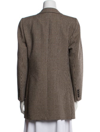 Saint Laurent Wool Houndstooth Print Blazer