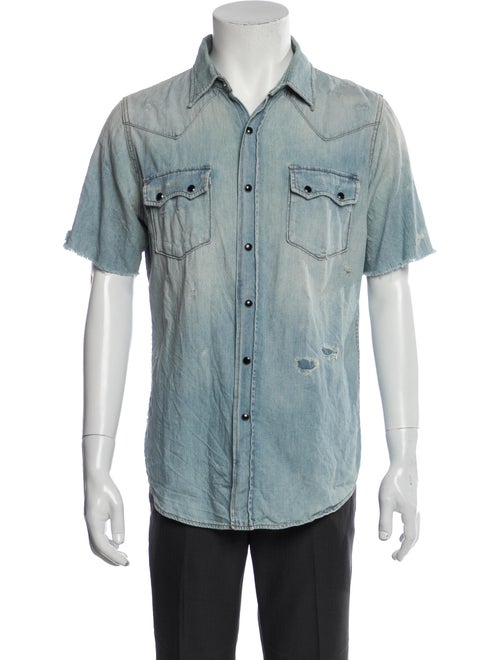 Saint Laurent 2016 Distressed Denim Shirt