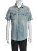 Saint Laurent 2016 Distressed Denim Shirt