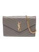 Saint Laurent Chevron Chevron Monogram Chain Wallet