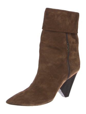 Saint Laurent Signature Logo Suede Boots