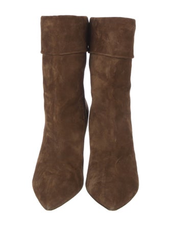 Saint Laurent Signature Logo Suede Boots