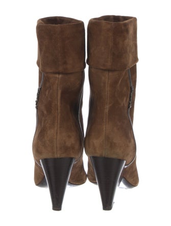 Saint Laurent Signature Logo Suede Boots