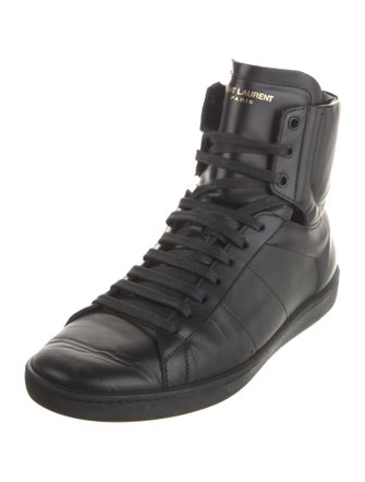 Saint Laurent Leather Lace-Up Boots