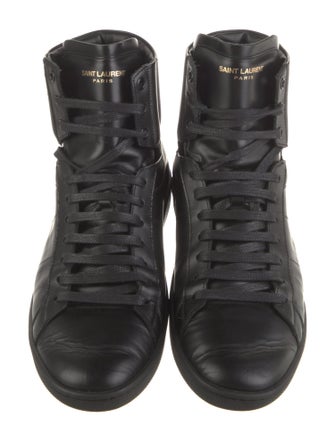 Saint Laurent Leather Lace-Up Boots