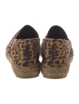 Saint Laurent Suede Animal Print Espadrilles