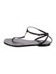 Saint Laurent Patent Leather T-Strap Sandals