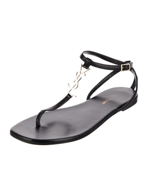 Saint Laurent Patent Leather T-Strap Sandals