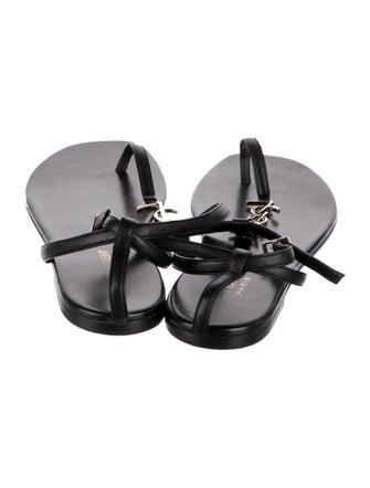 Saint Laurent Patent Leather T-Strap Sandals