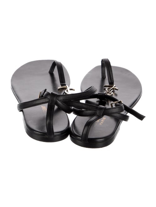 Saint Laurent Patent Leather T-Strap Sandals