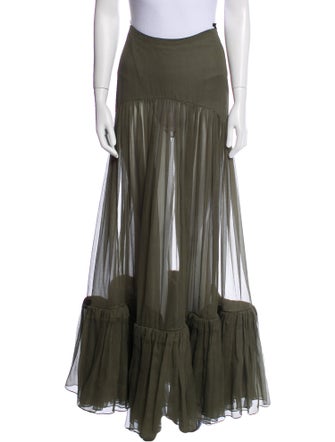 Saint Laurent Silk Long Skirt