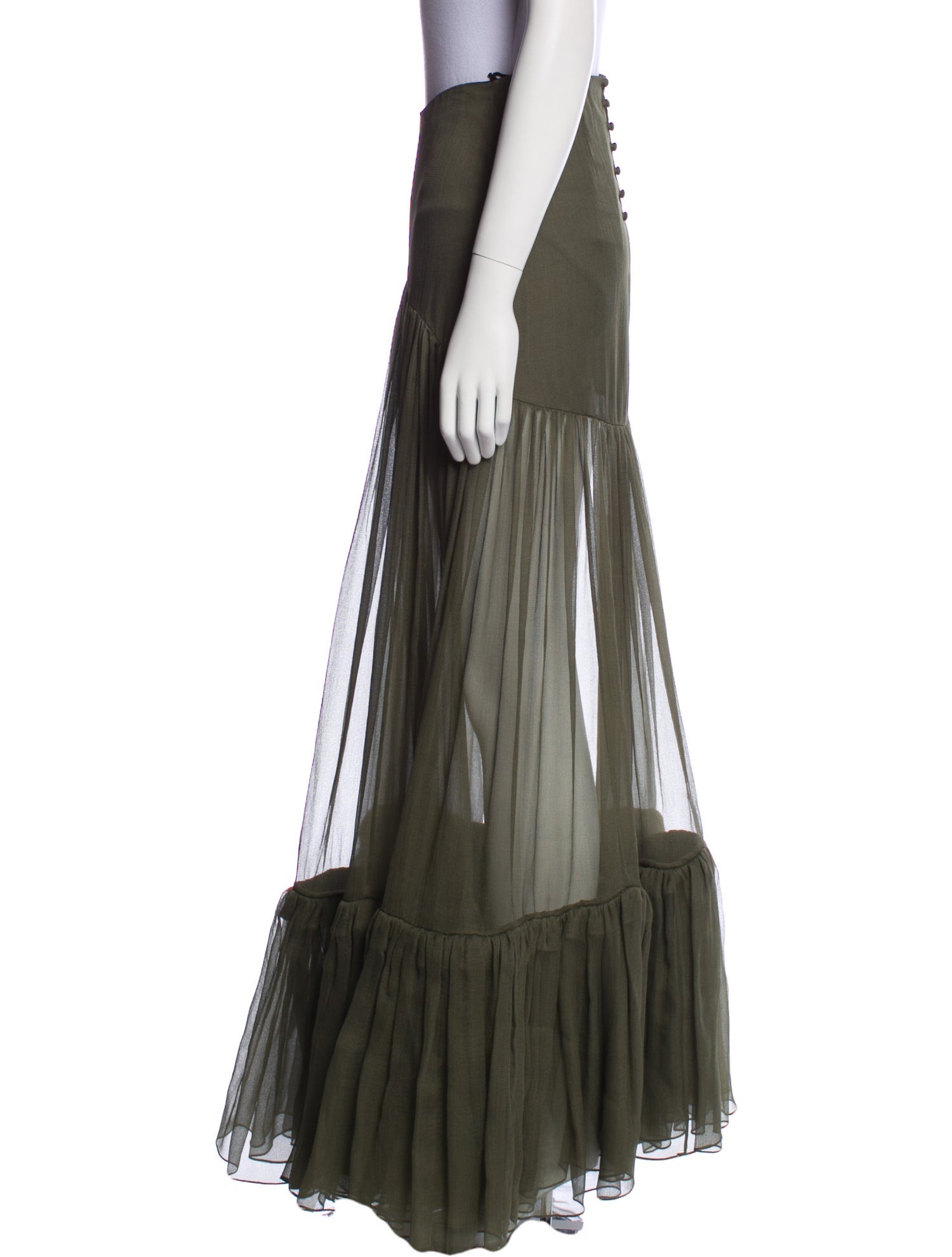 Saint Laurent Silk Long Skirt