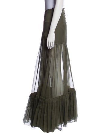 Saint Laurent Silk Long Skirt
