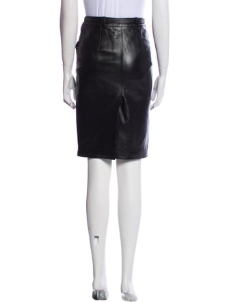 Saint Laurent Leather Knee-Length Skirt