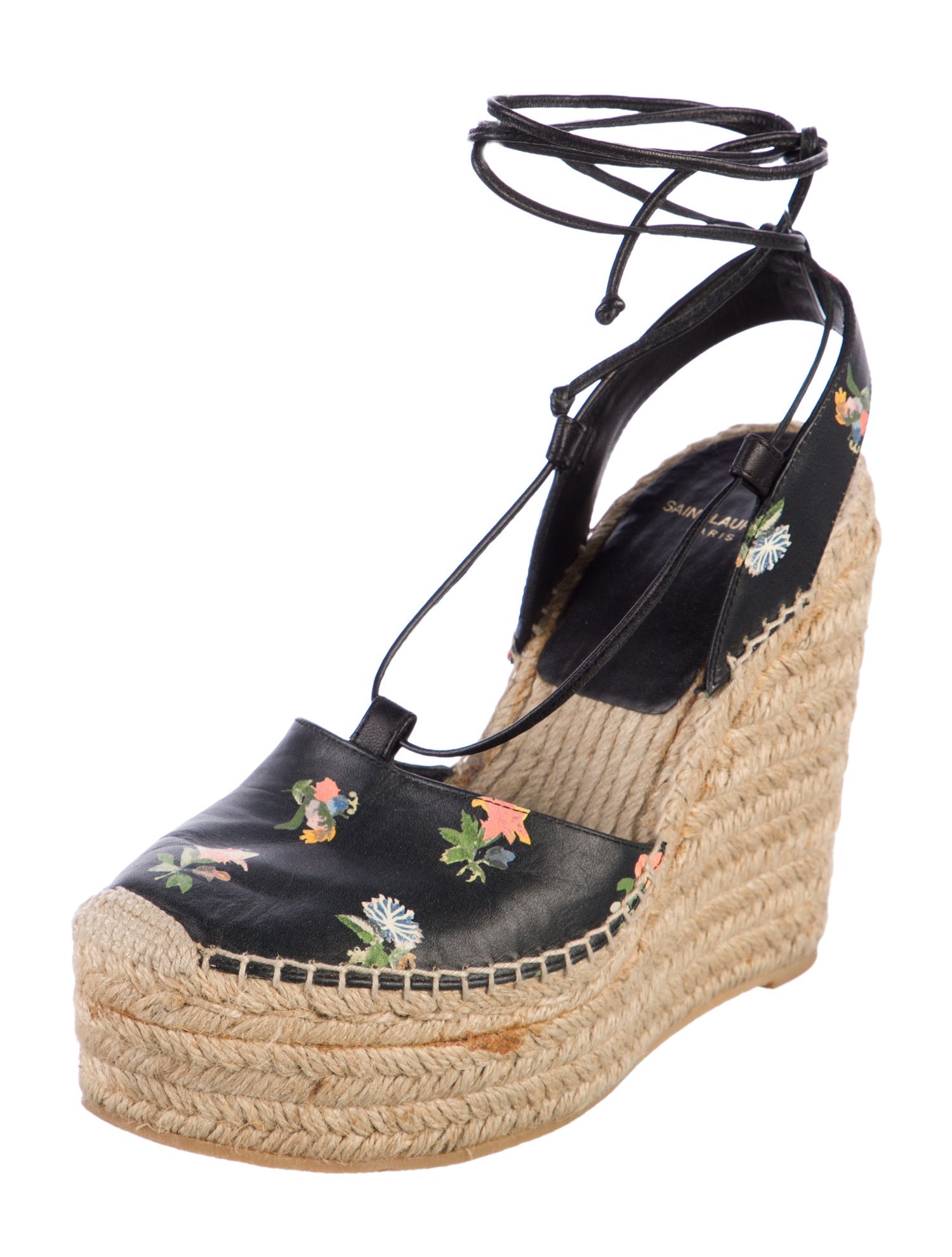 Saint Laurent Leather Printed Slingback Pumps