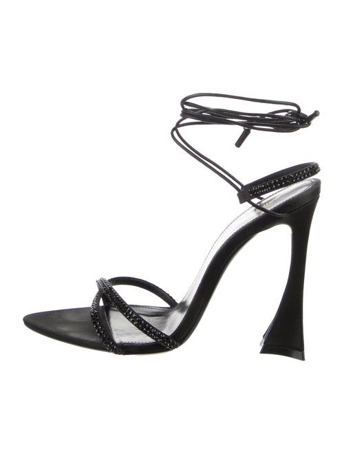 Saint Laurent Satin Crystal Embellishments Sandals