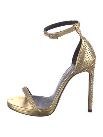Saint Laurent Leather Studded Accents Sandals