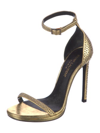 Saint Laurent Leather Studded Accents Sandals