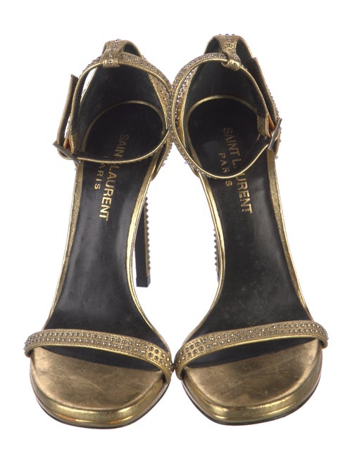 Saint Laurent Leather Studded Accents Sandals