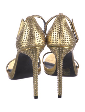 Saint Laurent Leather Studded Accents Sandals