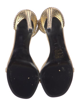 Saint Laurent Leather Studded Accents Sandals