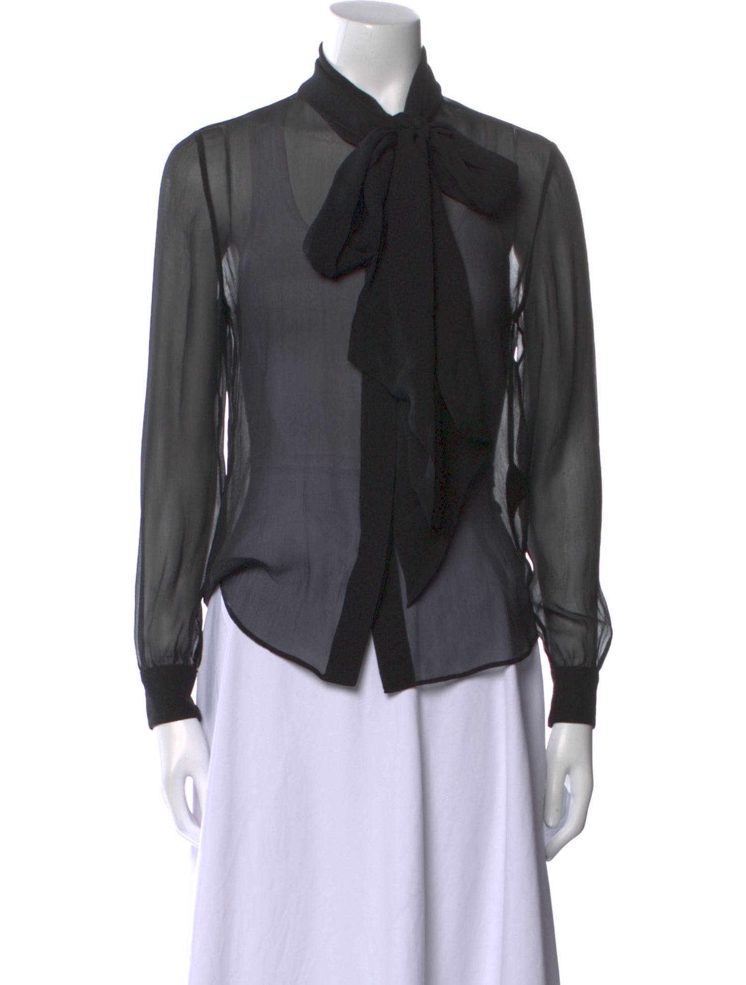 Saint Laurent Silk Long Sleeve Blouse